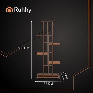 Ruhhy stalak za cvijeće 6 razina – metalni loft stalak za biljke, crni 106 cm