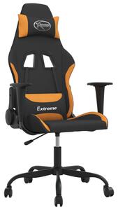 VidaXL Masažna igraća stolica od tkanine crno-narančasta
