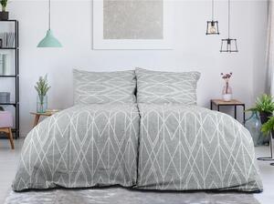 Siva posteljina za krevet za jednu osobu od krepa 140x200 cm Gray Stripes – B.E.S