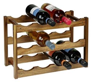 Držač za boce vina od masivnog bagrema u prirodnoj boji broj boca 12 kom 42x28x21 cm Fondi – Wenko