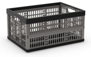 Siva plastična kutija za pohranu 47,5x34,5x23,5 cm Folding Crate – KIS