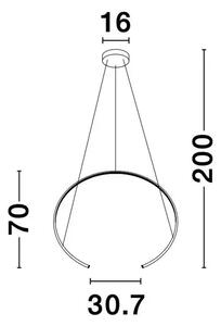 BREDA VISILICA LED 29W/3000K/1480lm/IP20/CRNA NL9010023