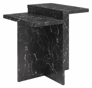 Crni stolić za kavu u mramornom dekoru 56x56 cm Brielle – CosmoLiving by Cosmopolitan