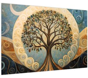 Slika – Drvo života i spirale (90x60 cm)