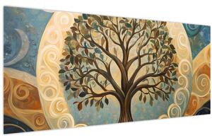 Slika – Drvo života i spirale (120x50 cm)