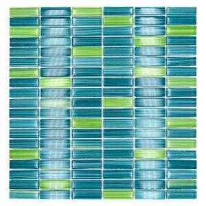 Mozaik pločica Stäbchen Crystal Mix XCM S850 (32,2 x 31 cm, Zelene boje, Sjaj)