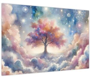 Slika – Drvo života u oblacima (90x60 cm)