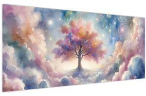 Slika – Drvo života u oblacima (120x50 cm)