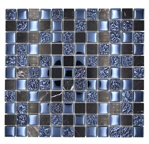 Mozaik pločica Quadrat Crystal Mix XCM M862 (32,7 x 30,2 cm, Crne boje, Sjaj)