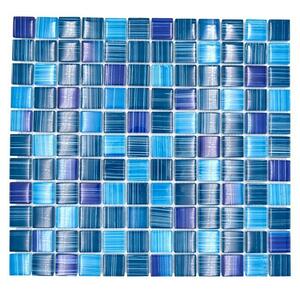 Mozaik pločica Quadrat Crystal XCM 8285 (32,7 x 30,2 cm, Plave boje, Sjaj)