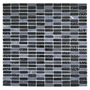 Mozaik pločica Stäbchen Crystal Mix XCM XS99 (31,3 x 31,8 cm, Sivo-crne boje, Sjaj)