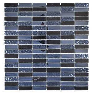 Mozaik pločica Stäbchen Crystal Mix XCM SM86 (32,2 x 31 cm, Sivo-crne boje, Sjaj)