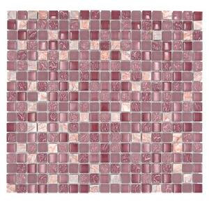 Mozaik pločica Quadrat Crystal Mix XCM M940 (30,5 x 32,2 cm, Roze boje, Sjaj)