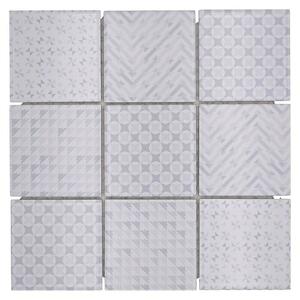 Mozaik pločica Quadrat Geo White GEOW (29,8 x 29,8 cm, Bijele boje, Sjaj)