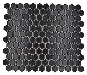 Mozaik pločica Hexagon Uni HX 065 (26 x 30 cm, Crne boje, Mat)