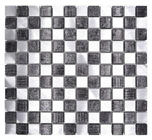 Mozaik pločica Crystal Mix XAM A851 (32,7 x 30,2 cm, Crne-srebrne boje, Mat)