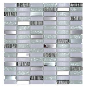 Mozaik pločica Crystal Mix XCM SM28 (29,8 x 30,4 cm, Bijele boje, Sjaj)