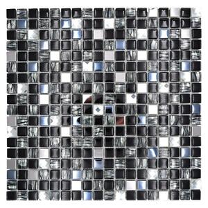 Mozaik pločica Quadrat Crystal Mix XCM M780 (30 x 30 cm, Crne boje, Sjaj)