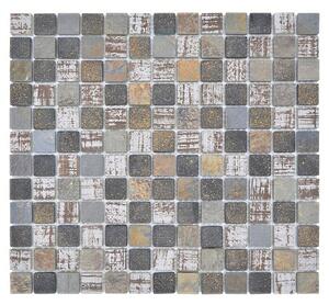 Mozaik pločica Quadrat Crystal Mix XCM CB 52 (32,7 x 30,2 cm, Smeđe boje, Mat)
