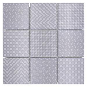 Mozaik pločica Quadrat Geo Grey GEOG (29,8 x 29,8 cm, Sive boje, Sjaj)