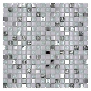 Mozaik pločica Quadrat Crystal Mix XCM M770 (30 x 30 cm, Bijele boje, Sjaj)