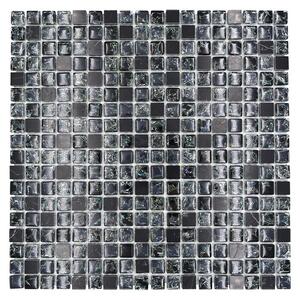 Mozaik pločica Quadrat Crystal Mix XIC 1028 (30,5 x 30,5 cm, Crne boje, Sjaj)