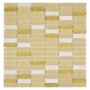 Mozaik pločica Crystal Mix XCM SM91 (32,2 x 31 cm, Bijelo-zlatne boje, Sjaj)
