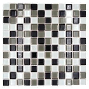 Samoljepljiva mozaik pločica Quadrat Crystal Mix SAM 4CM30 (30 x 30 cm, Crna-smeđa-bijela, Sjaj)