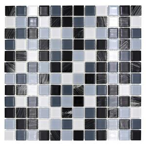Samoljepljiva mozaik pločica Quadrat Crystal SAM 4CM28 (30 x 30 cm, Sive boje, Sjaj)