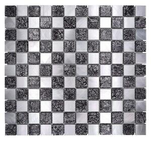 Mozaik pločica Crystal Mix XAM A451 (32,7 x 30,2 cm, Crne-srebrne boje, Mat)
