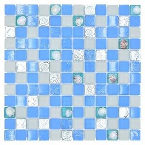 Mozaik pločica Quadrat Crystal XCM 8OP8 (30 x 30 cm, Plave boje, Sjaj)