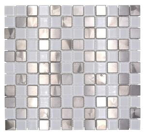 Mozaik pločica Quadrat Crystal Mix XAM A441 (32,7 x 30,2 cm, Bijele boje, Sjaj)