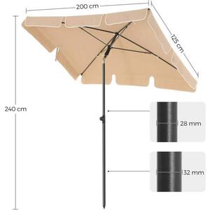 Suncobran pravokutnog oblika s UV zaštitom 50+, 240 x 125 cm