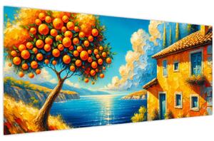 Slika - Kuća s narančama II. (120x50 cm)