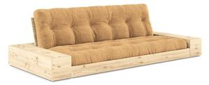 Senf žuta/svjetlo smeđa sklopiva sofa od samta 244 cm Base – Karup Design