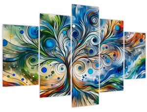Slika – Šareno energetsko drvo (150x105 cm)