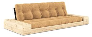 Senf žuta/svjetlo smeđa sklopiva sofa od samta 244 cm Base – Karup Design