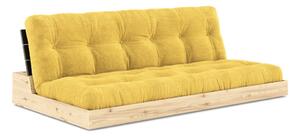 Žuta sklopiva sofa od samta 196 cm Base – Karup Design