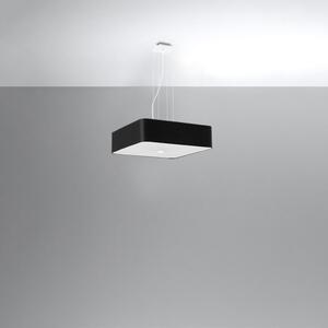 Crna viseća svjetiljka sa staklenim sjenilom/s tekstilnim sjenilom Kortez – Nice Lamps