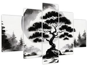 Slika – Crno-bijeli bonsai (150x105 cm)