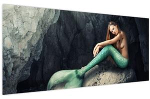 Slika - Sirena na stijeni (120x50 cm)