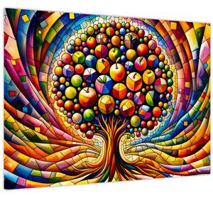 Slika – Šareno drvo s jabukama (70x50 cm)