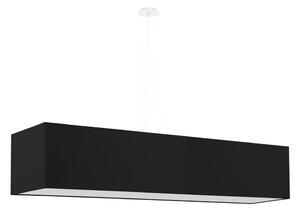Crna viseća svjetiljka sa staklenim sjenilom/s tekstilnim sjenilom Gryfin – Nice Lamps
