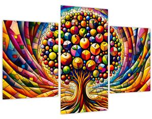 Slika – Šareno drvo s jabukama (90x60 cm)