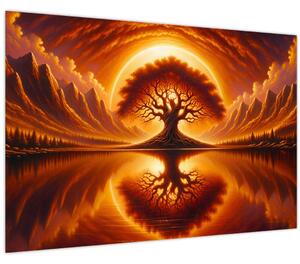Slika – Drvo u krvavom suncu (90x60 cm)