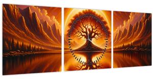 Slika – Drvo u krvavom suncu (sa satom) (90x30 cm)