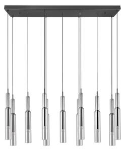 Crna/u srebrnoj boji LED viseća svjetiljka sa staklenim sjenilom Lucent – Trio Select