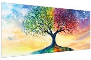 Slika – Oslikano drvo godišnjih doba (120x50 cm)