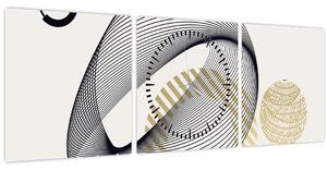 Slika - Geometrijski oblici N⁰3 (sa satom) (90x30 cm)