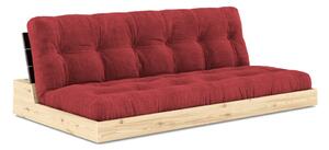 Crvena sklopiva sofa od samta 196 cm Base – Karup Design
